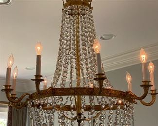 3/ $1,150 French chandelier 8 lights 53"L to the top + 44"L to the finial x 34" D.