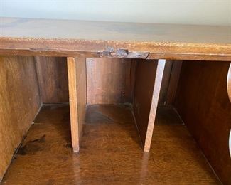 7/ $595 Antique American walnut Drop front desk 	44"L x 44"T x 19 1/2"D 			