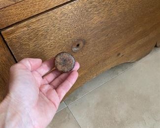 7/ $595 Antique American walnut Drop front desk 	44"L x 44"T x 19 1/2"D 			