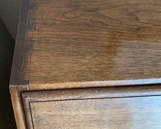 7/ $595 Antique American walnut Drop front desk 		44"L x 44"T x 19 1/2"D 		