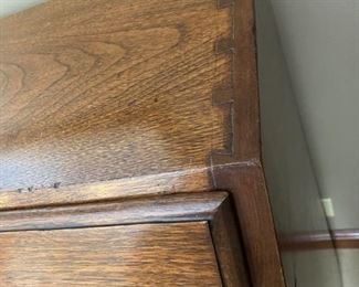7/ $595 Antique American walnut Drop front desk 		44"L x 44"T x 19 1/2"D 		