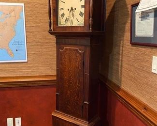 9/ $650 English tall case clock C.1860 (need works to be in working condition as-is) we have key for it. 80"T x 20"D x 22"L 