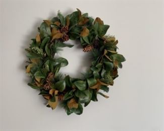 25- $50 Magnolia and pine fit artificial floral arrangement 34”d 