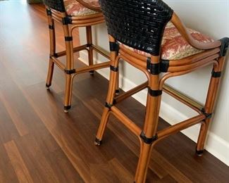 26-$175 NOW was $250  Set of 4 bar height bar stools wicker 