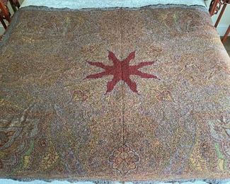 Paisley tassled coverlet made in India 100%wool . 67”x 81”. ..$95