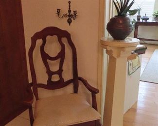 Arm Chair - We have a pair. Wooden Pedestal 