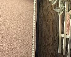 Wicker and iron floor lamp