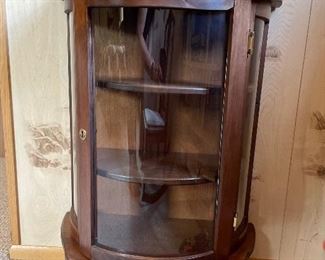 SMALL CURIO CABINET WITH CURVED GLASS