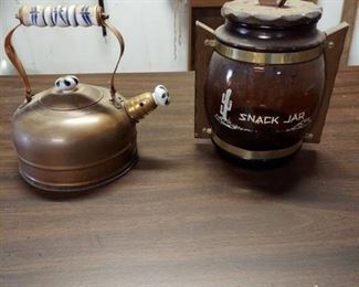 snack jar and copper kettle