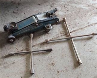 jack and 2 lug wrenches