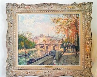 Oil painting Paris Scene Jean Salabet