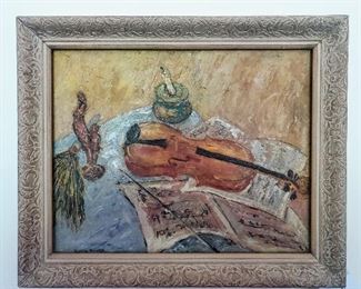 Still life oil painting signed David Friend