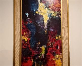 Abstract oil painting signed Osorio Mex