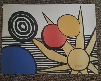 Calder Sun with Planets pencil signed and marked EA