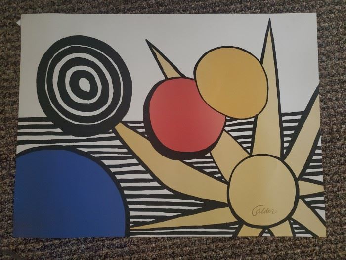 Calder Sun with Planets pencil signed and marked EA