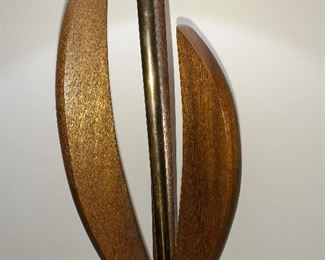 Detail, Mid-Century Modern walnut/marble base table lamp
