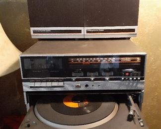 Vintage JC Penney stereo, with functioning motorized drawer turntable