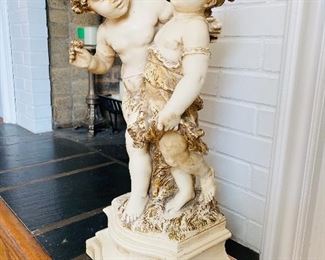 1- 109 Vintage Granitex Boy and girl sculpture
24" tall