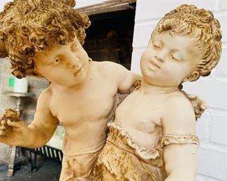 1- 109 Vintage Granitex Boy and girl sculpture
24" tall