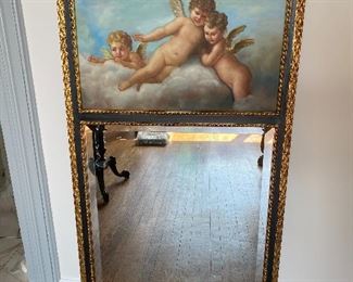 1-12 French Tremeau Mirror (Playing Cherubs) 52.5" tall x 27.5" wide