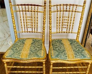 1-153: Pair of Antique Chairs;
36" tall x 17" wide and 17" from foot to seat