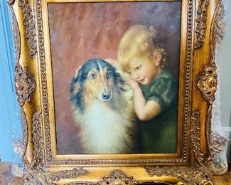 1-114 Girl & Her Dog Painting by Briton Riviere
35" tall x 30" wide