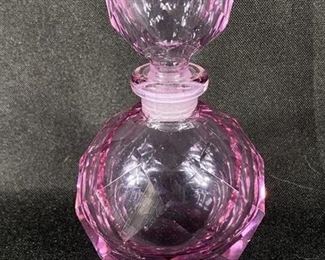 Bright Pink Glass Perfume Bottle