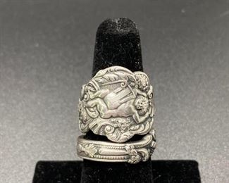 Cherub Ornate Spoon Handle Ring