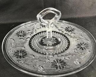 Floral Patterned Glass Serving Dish