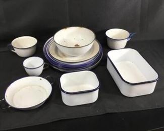R.S.E.W. Antique 16Piece Enamel Dining Set