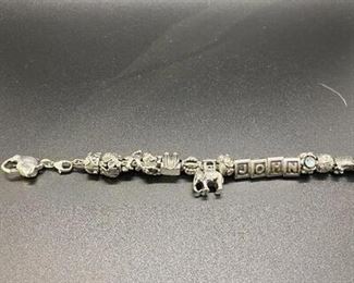 Sterling Silver Pandora Charm Bracelet