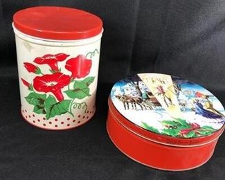 Two Decorative Holiday Tins