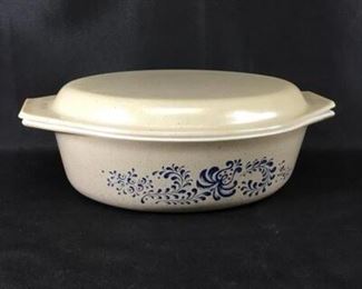 Vintage PYREX Homestead 475 B 2.5 Qt Casserole Dish w. Original Lid