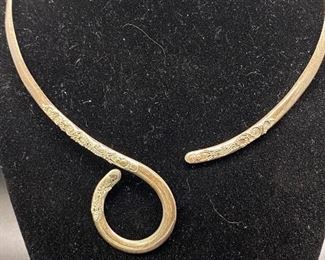 Sterling Silver 925 Choker Style Cuff Necklace