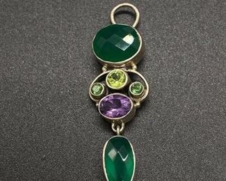 Sterling Silver Gemstone NB Nicky Butler Pendant Charm