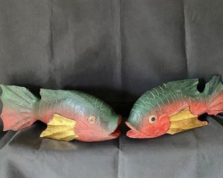 Pair of carved fish. $75