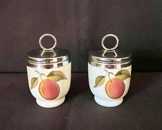 "Royal Worcester" porcelain egg coddlers. Single size - Peach & Blackberries Pattern. Made in England. $25