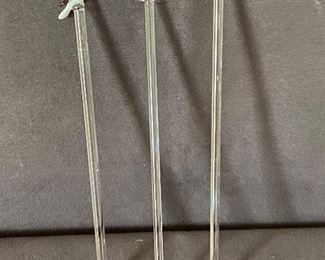 Hand blown glass swizzle stick drink stirrers (3). $15