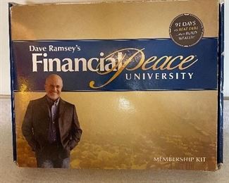 Dave Ramsey's Financial Peace University set. 13 DVD's, Hardback best-selling book, FPU Envelope System, Tip Cards, Debit Card Holders, Workbook, Budgeting Forms, two bonus CD-Roms. $25