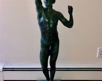 August Rodin Bronze Nude Male 