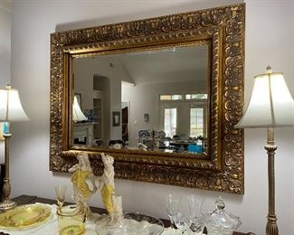 Large heavy gold mirror
