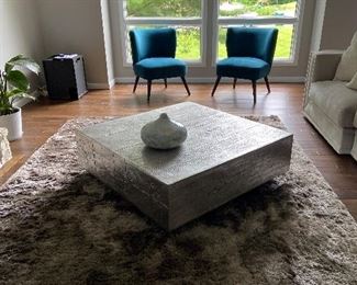 Z Gallerie Timber Coffee Table (Silver)
Current retail is $848.00
Our PRICE $395.00!
14.75”h x 44”w x 44”d