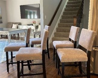 (5) Bar Stools with Nailhead Trim
$75.00 each
39” tall
23” from seat to floor 