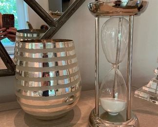 Hourglass & Silver Striped Vase
$25.00