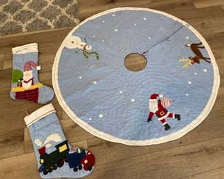 Pottery Barn Tree Skirt & 2 Matching Stockings
$40.00 For All