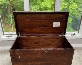 Distressed Wood Truck
38”l x 181/2”w x 19”t
Has wear, paint splatters 
$40.00