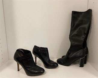 Via Spiga Black Booties & Sarto Tall Boots 
Size 7
 $60 for both