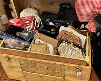 Purses; old trunk