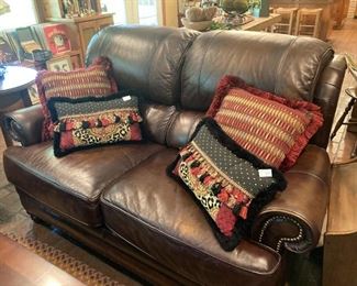 Leather loveseat
