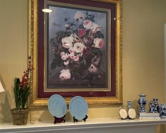 Framed floral art